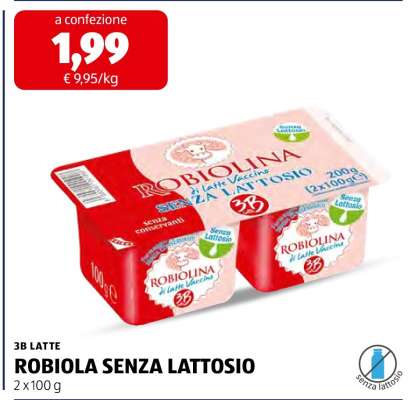 robiola senza lattosio