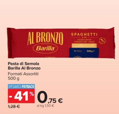 Pasta di Semola Barilla Al Bronzo