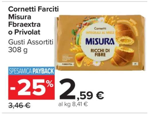 Cornetti Farciti Misura Fbraextra o Privolat