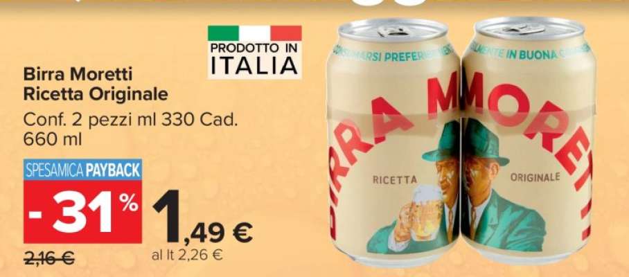 BIRRA MORETTI RICETTA ORIGINALE