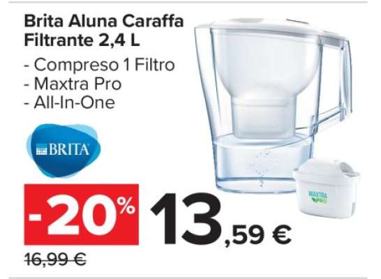 Brita Aluna Caraffa Filtrante 2,4 L