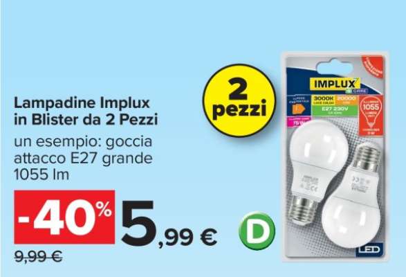 Lampadine Implux in Blister da 2 Pezzi