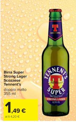 Birra Super Strong Lager Scozzese Tennent’s