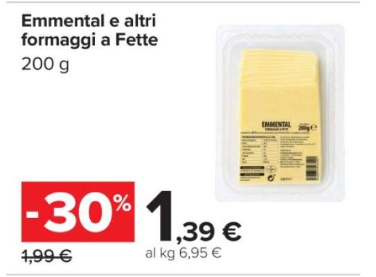 Emmental e altri formaggi a Fette