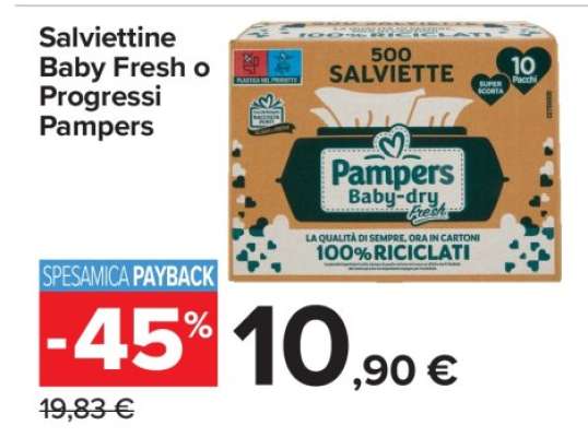 Salviettine Baby Fresh o Progressi Pampers