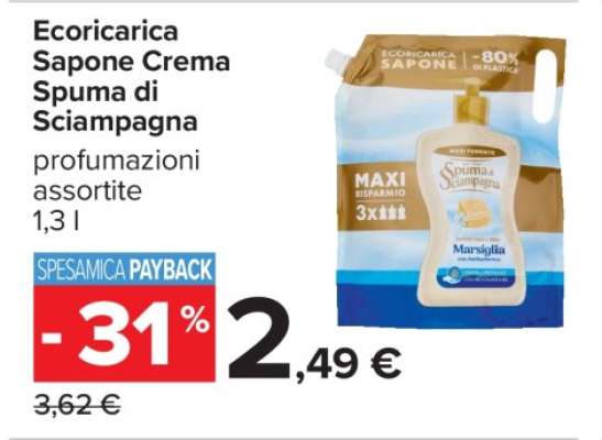 Ecoricarica Sapone Crema Spuma di Sciampagna