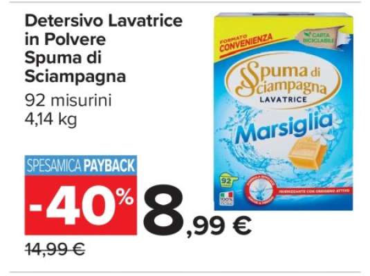 Detersivo Lavatrice in Polvere Spuma di Sciampagna