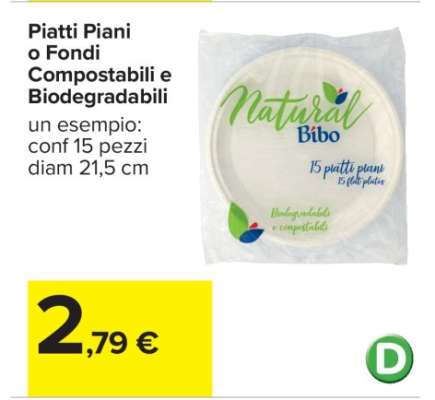 Piatti Piani o Fondi Compostabili e Biodegradabili