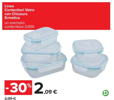 Linea Contenitori Vetro con Chiusura Ermetica