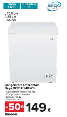 Congelatore Orizzontale Daya DCP145MIEW0