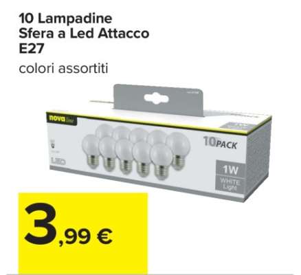 10 Lampadine Sfera a Led Attacco E27
