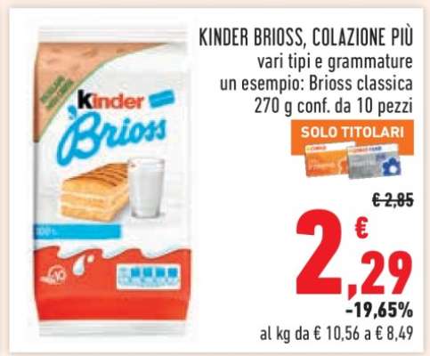KINDER BRIOSS, COLAZIONE PIÙ