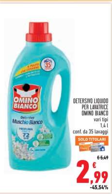 Detersivo liquido per lavatrice Omino Bianco