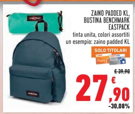 Zaino Padded KL, Bustina Benchmark Eastpack