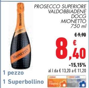 Prosecco Superiore Valdobbiadene DOCG Mionetto