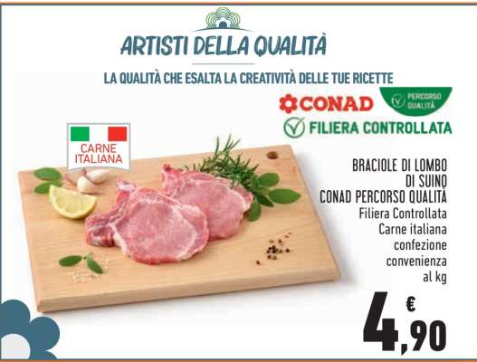 BRACIOLE DI LOMBO DI SUINO CONAD PERCORSO QUALITÀ