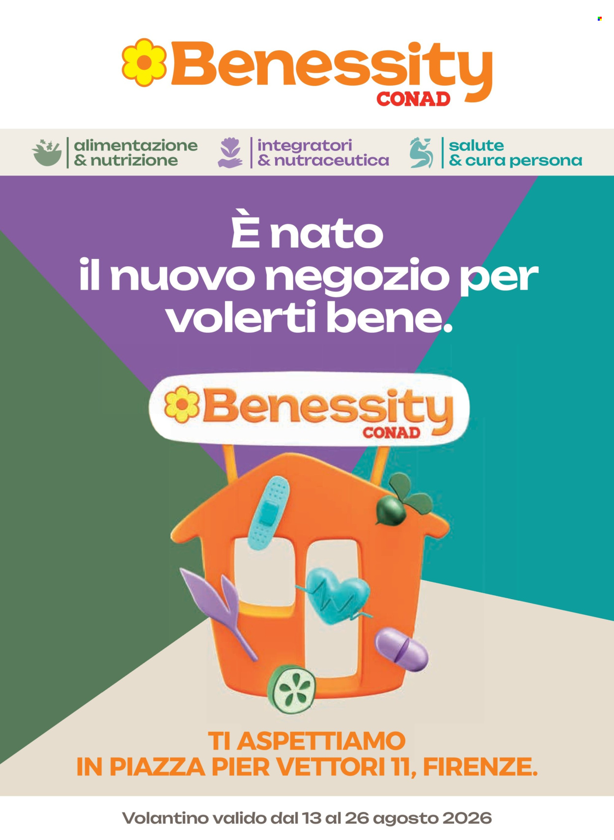 Volantino Benessity Conad - 13/8/2026 - 26/8/2026. Pagina 1