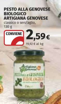 PESTO ALLA GENOVESE BIOLOGICO ARTIGIANA GENOVESE