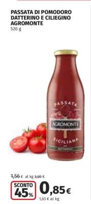 PASSATA DI POMODORO DATTERINO E CILIEGINO AGROMONTE
