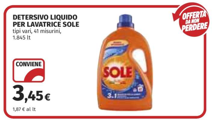 Detersivo Liquido per Lavatrice Sole