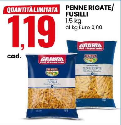 PENNE RIGATE/FUSILLI