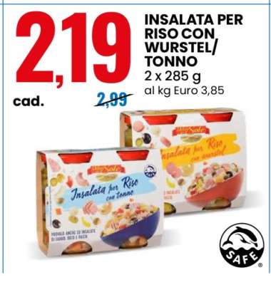 INSALATA PER RISO CON WURSTEL/TONNO