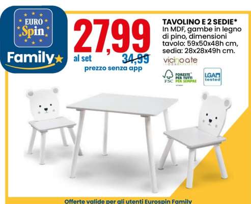 TAVOLINO E 2 SEDIE