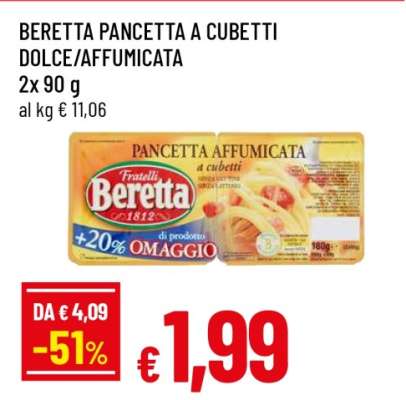 Beretta Pancetta a Cubetti Dolce/Affumicata