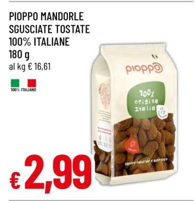 PIOPPO MANDORLE SGUSCIATE TOSTATE 100% ITALIANE
