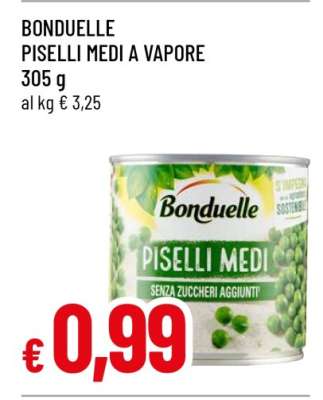 BONDUELLE PISELLI MEDI A VAPORE