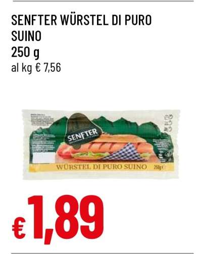 SENFTER WÜRSTEL DI PURO SUINO