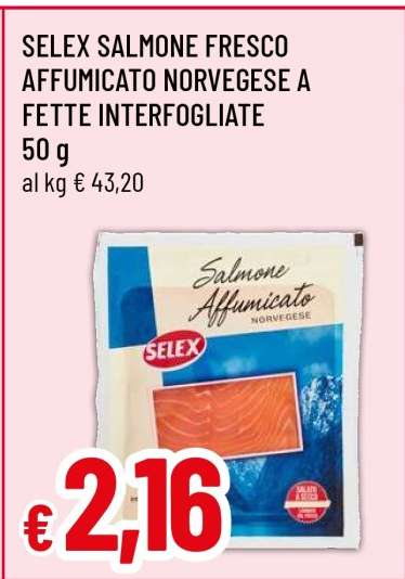 SELEX SALMONE FRESCO AFFUMICATO NORVEGESE A FETTE INTERFOGLIATE