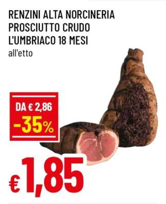 RENZINI ALTA NORCINERIA PROSCIUTTO CRUDO L'UMBRIACO 18 MESI