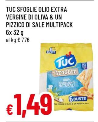TUC SFOGLIE OLIO EXTRA VERGINE DI OLIVA & UN PIZZICO DI SALE MULTIPACK