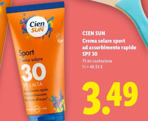 CIEN SUN Crema solare sport ad assorbimento rapido SPF 30
