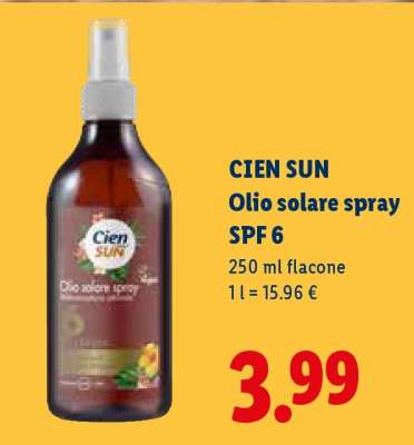 CIEN SUN Olio solare spray SPF 6