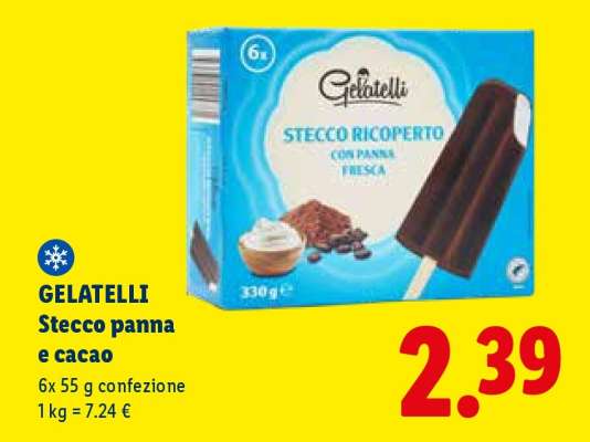 GELATELLI Stecco panna e cacao