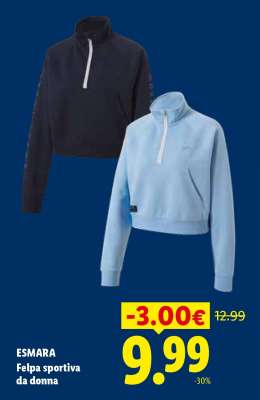 ESMARA Felpa sportiva da donna