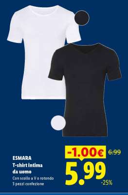 ESMARA T-shirt intima da uomo