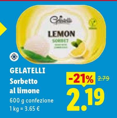 Gelatelli Sorbetto al limone