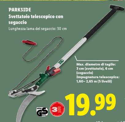 PARKSIDE Svettatoio telescopico con segaccio