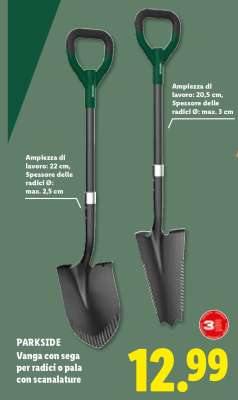 PARKSIDE Vanga con sega per radici o pala con scanalature