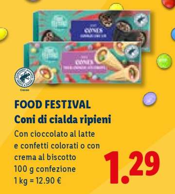 FOOD FESTIVAL Coni di cialda ripieni