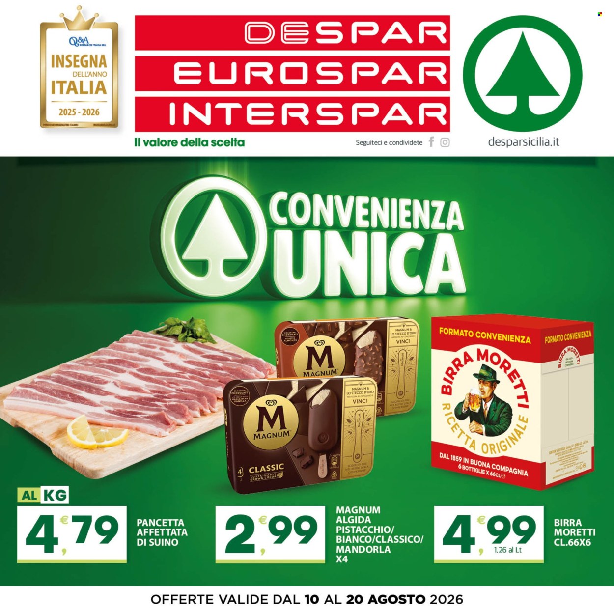 Volantino Eurospar - 10/8/2026 - 20/8/2026. Pagina 1