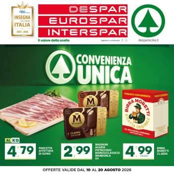 Volantino Eurospar - 10/8/2026 - 20/8/2026.
