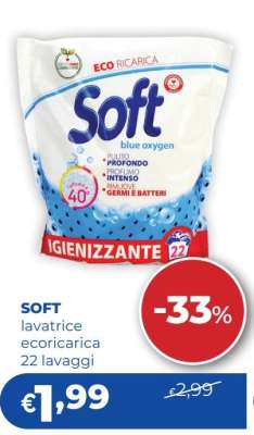 SOFT lavatrice ecoricarica 22 lavaggi