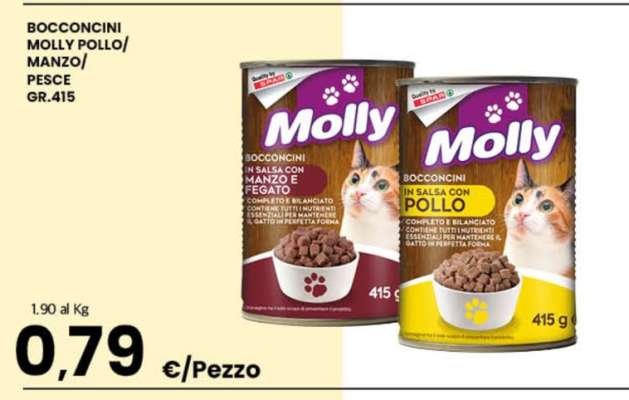 BOCCONCINI MOLLY POLLO/MANZO/PESCE GR.415