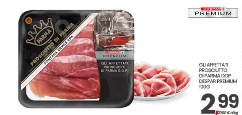 GLI AFFETTATI PROSCIUTTO DI PARMA DOP DESPAR PREMIUM 100G