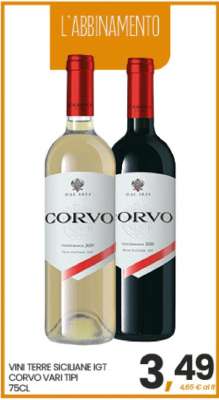 VINI TERRE SICILIANE IGT CORVO VARI TIPI