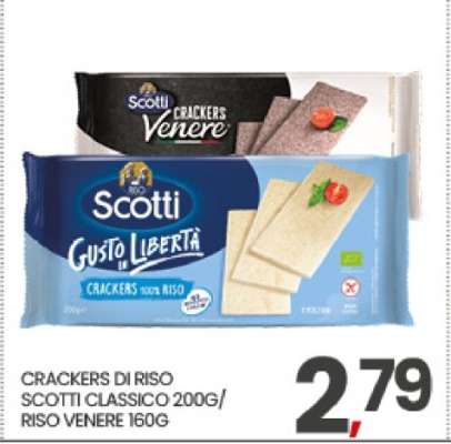 CRACKERS DI RISO SCOTTI CLASSICO 200G/RISO VENERE 160G